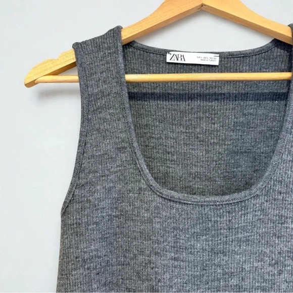 🩶 Zara Ribbed Knit 2-Piece Set – Size L - Picture 3 of 12